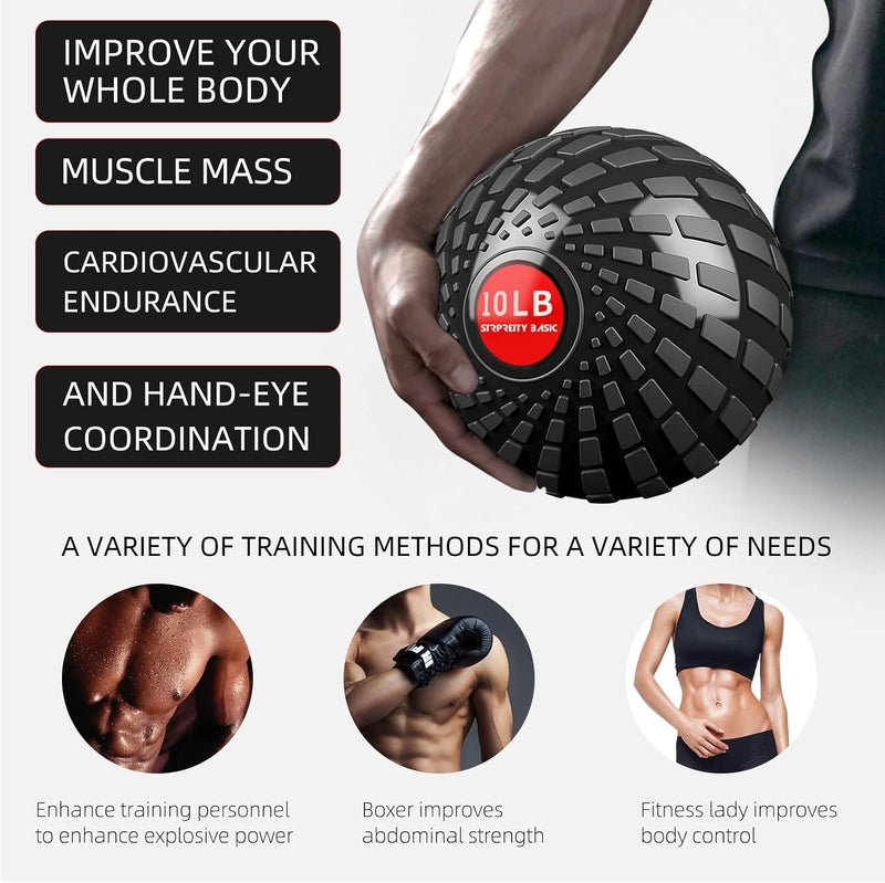 STRPRETTY BASIC Medicine Ball 10 lbs Slam Ball Weighted Balls for Exercise Strength and Crossfit Workout - Image 5